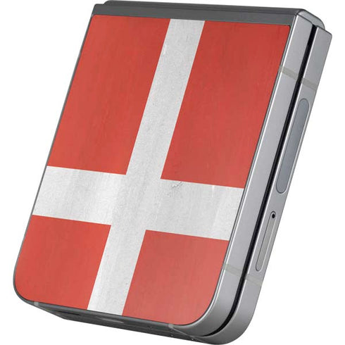 Denmark Flag Distressed Galaxy Z Flip6 Skin